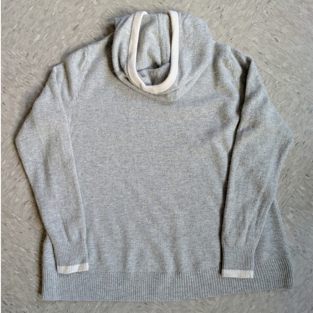 Summersalt Gray Cashmere Merino Wool Pullover Hoodie Sweater Womens Minimalist - Picture 9 of 9